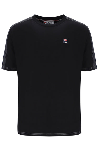 Black Trey Contrast Stitch Tee - Black