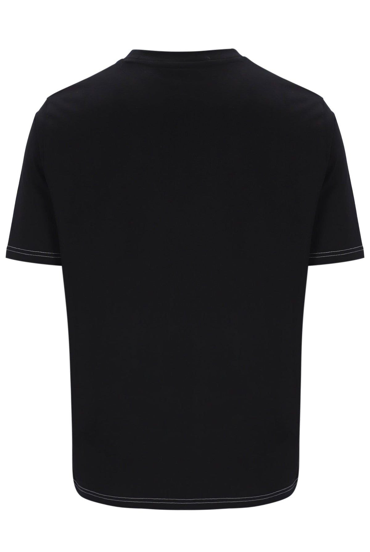 Black Trey Contrast Stitch Tee - Black