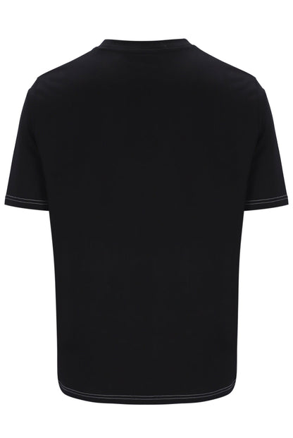 Black Trey Contrast Stitch Tee - Black