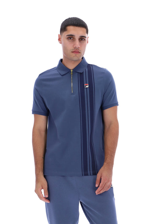 Vintage Indigo Dario Zipped Polo - Vintage Indigo
