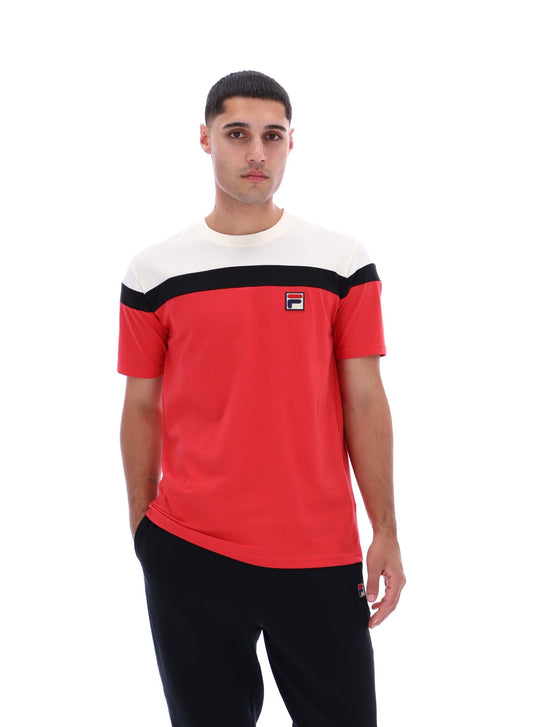 Fila Red Aiden Cut and Sew T-Shirt - Fila Red