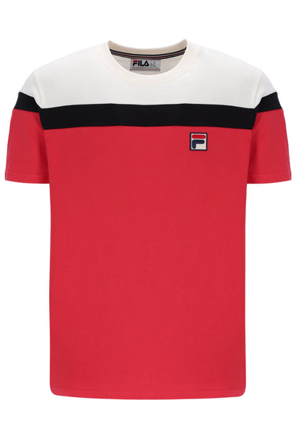 Fila Red Aiden Cut and Sew T-Shirt - Fila Red