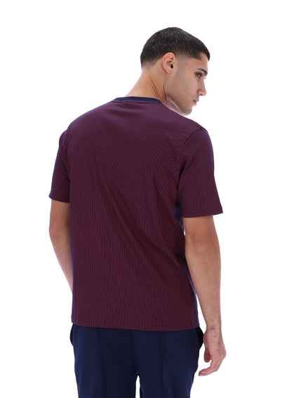 Fila Navy Nilo Printed Pinstripe T-Shirt - Fila Red