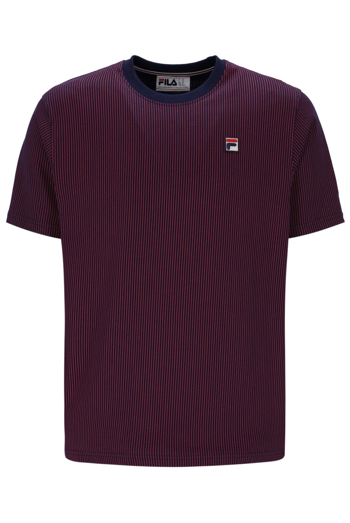 Fila Navy Nilo Printed Pinstripe T-Shirt - Fila Red