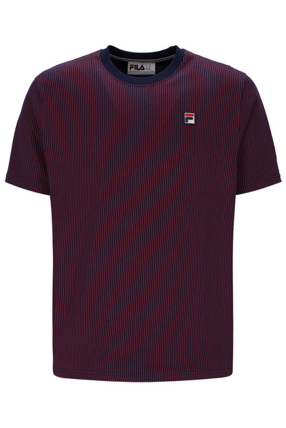 Fila Navy Nilo Printed Pinstripe T-Shirt - Fila Red