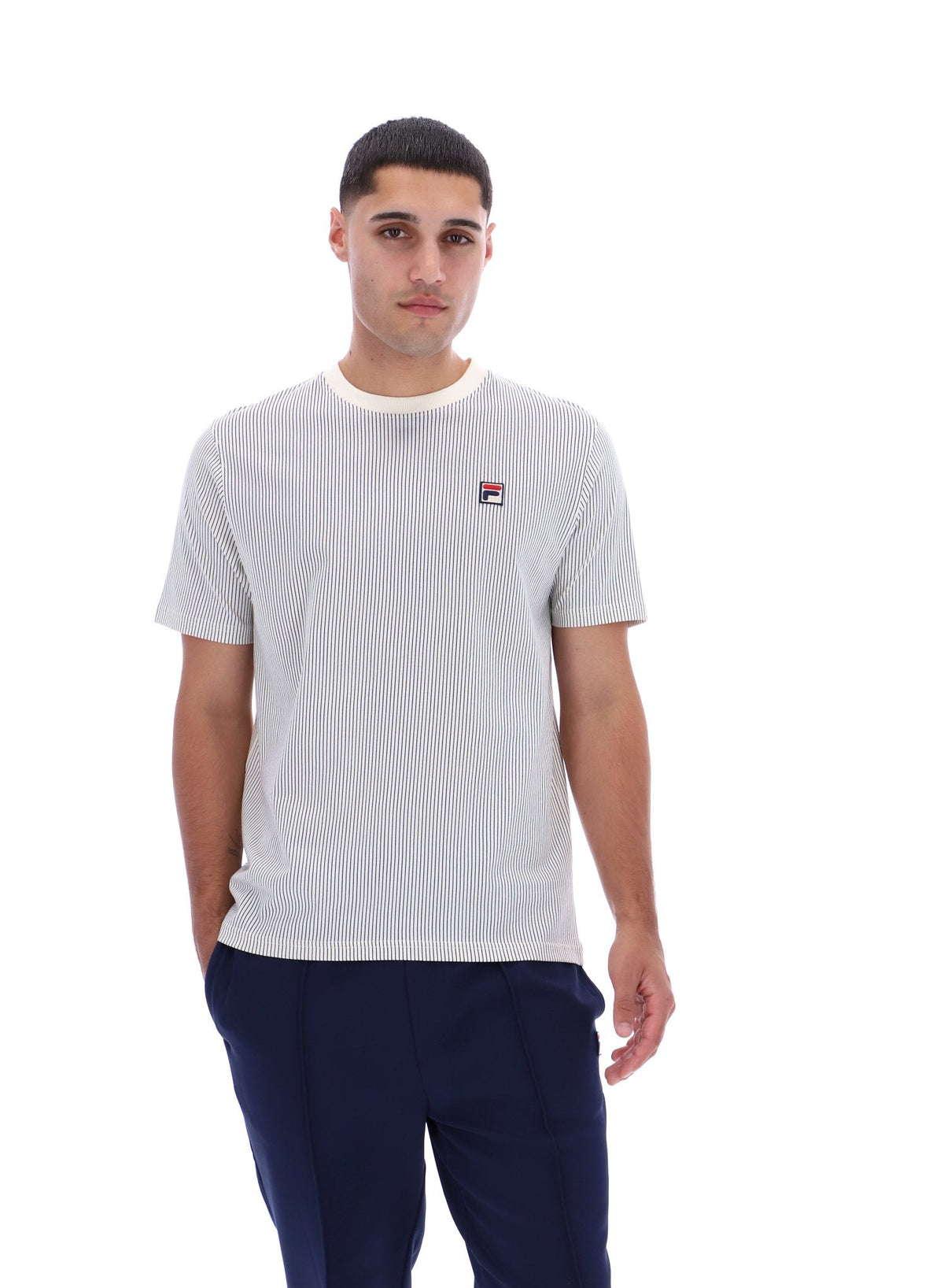 Gardenia Nilo Printed Pinstripe T-Shirt - Gardenia
