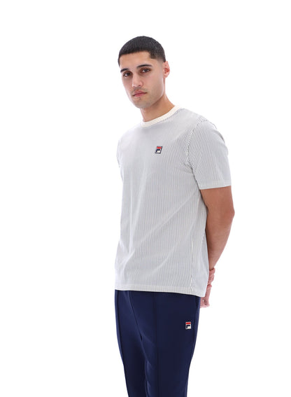 Gardenia Nilo Printed Pinstripe T-Shirt - Gardenia