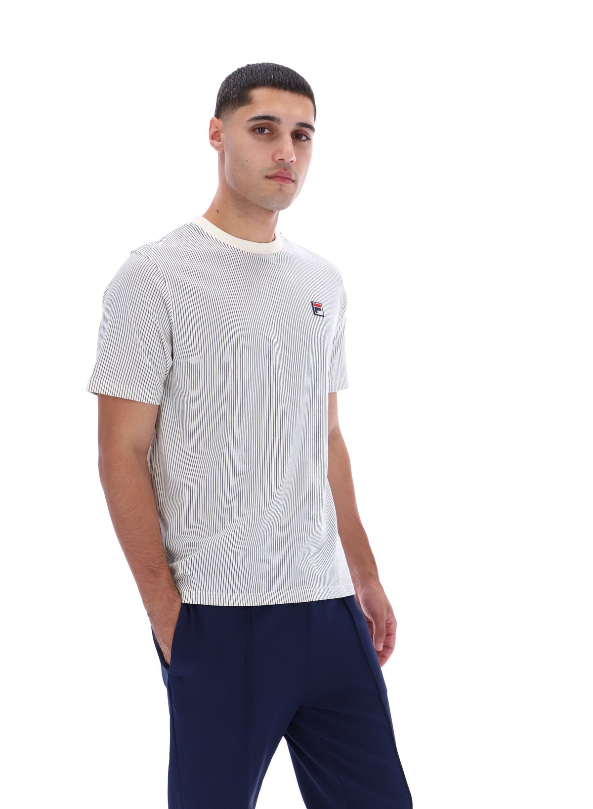 Gardenia Nilo Printed Pinstripe T-Shirt - Gardenia