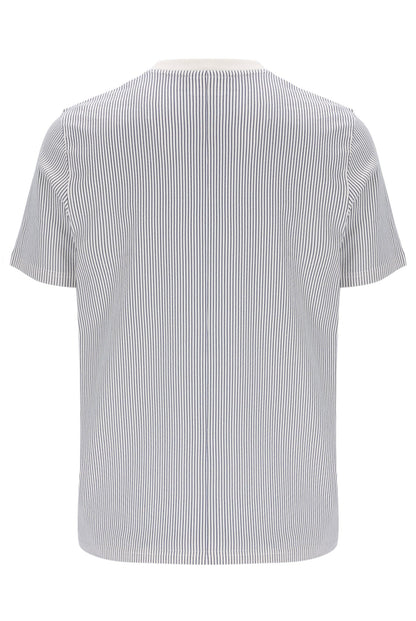 Gardenia Nilo Printed Pinstripe T-Shirt - Gardenia