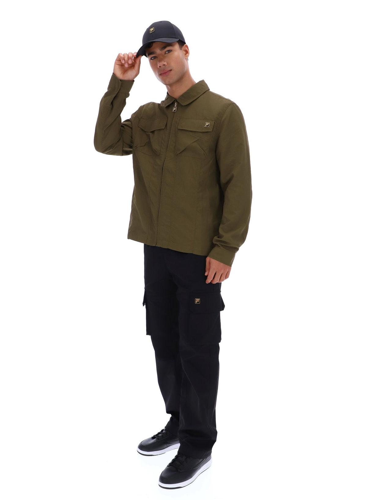 Dark Olive Kasa Zip-Through Overshirt - Dark Olive