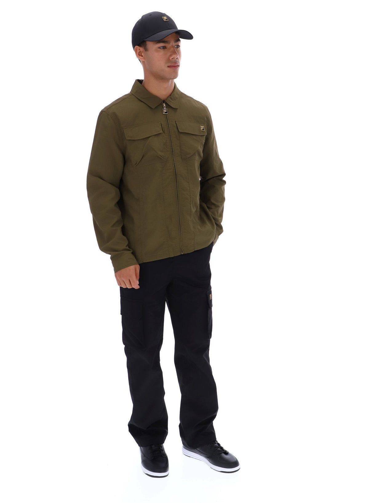 Dark Olive Kasa Zip-Through Overshirt - Dark Olive