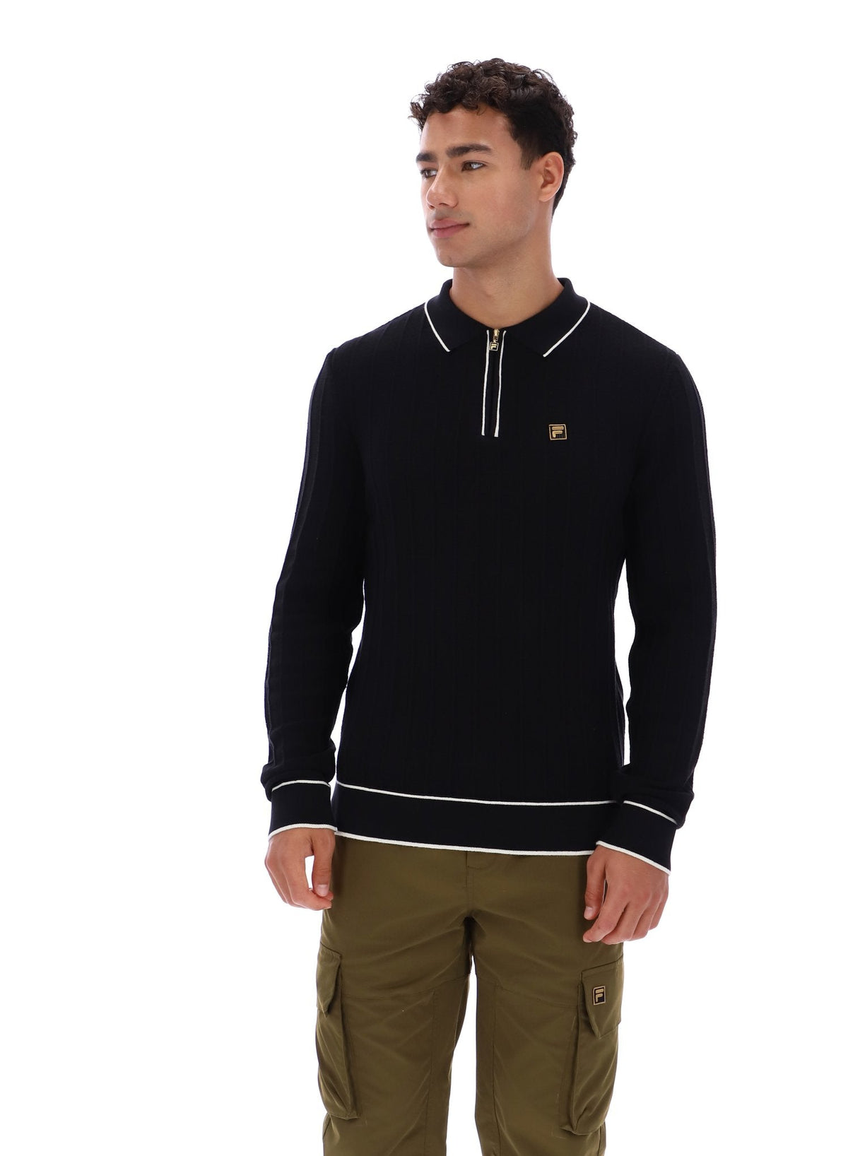 Black Sully Long Sleeve Polo Shirt - Black