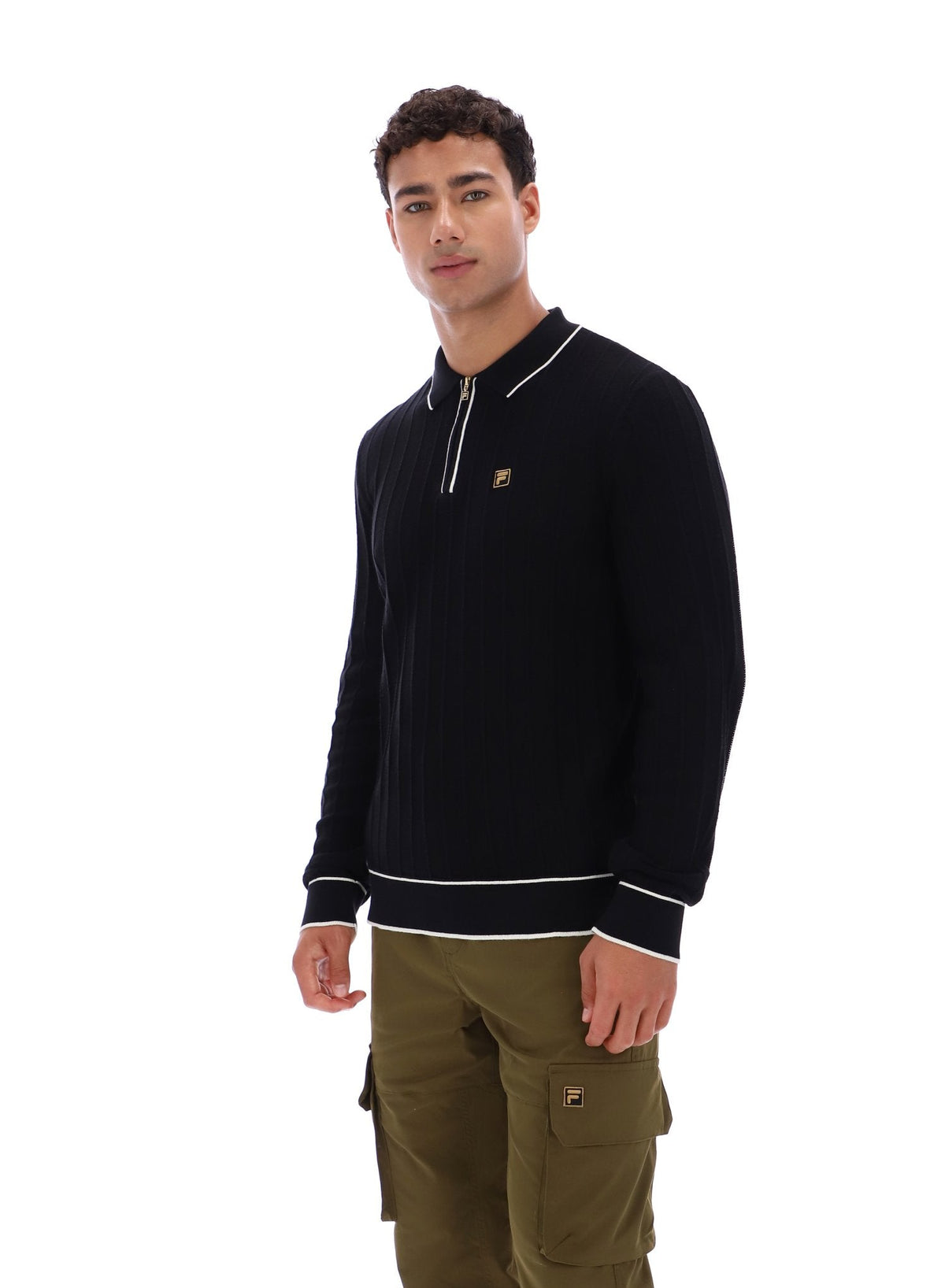 Black Sully Long Sleeve Polo Shirt - Black