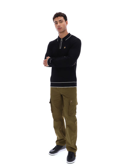 Black Sully Long Sleeve Polo Shirt - Black