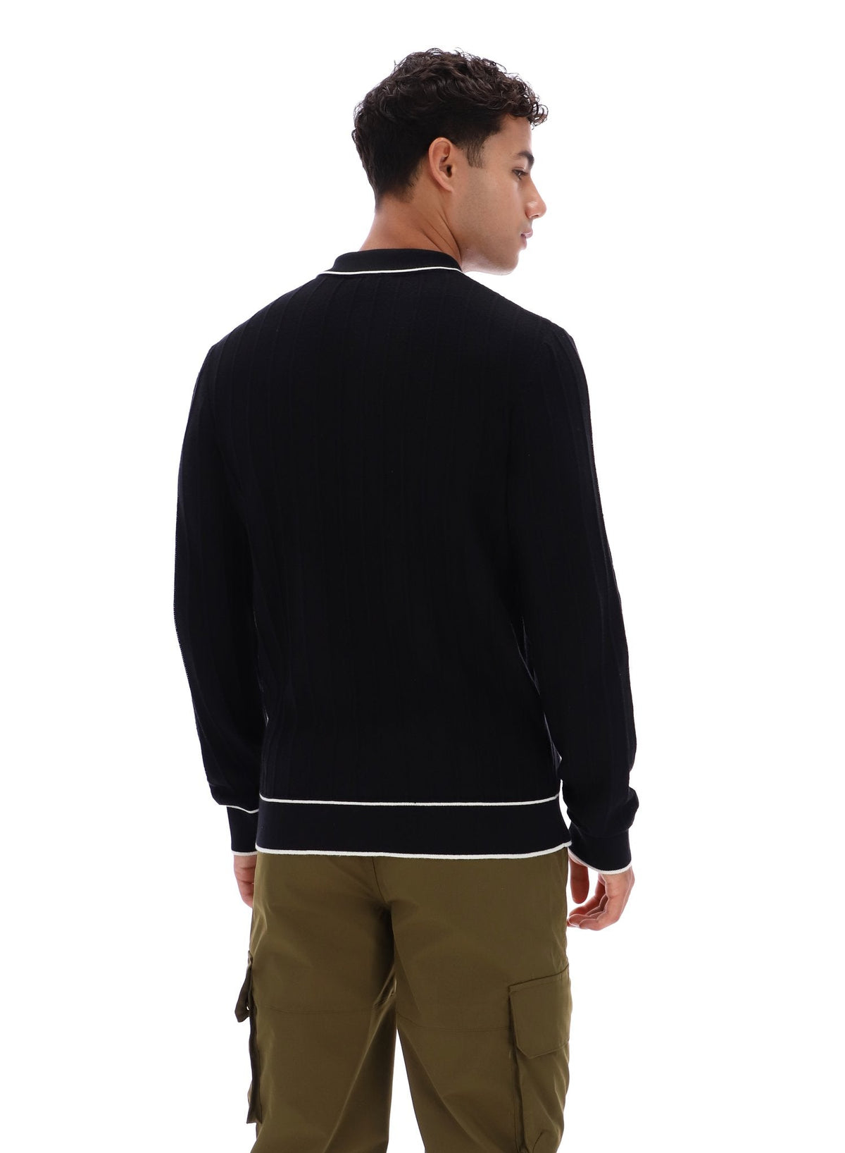 Black Sully Long Sleeve Polo Shirt - Black