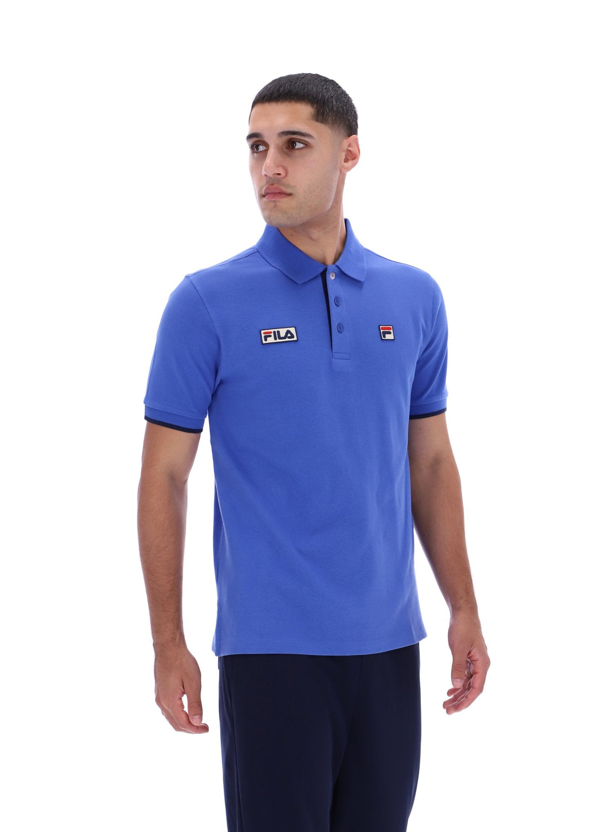 Dazzling Blue Pablo Three-Button Tipped Rib Polo Shirt - Dazzling Blue