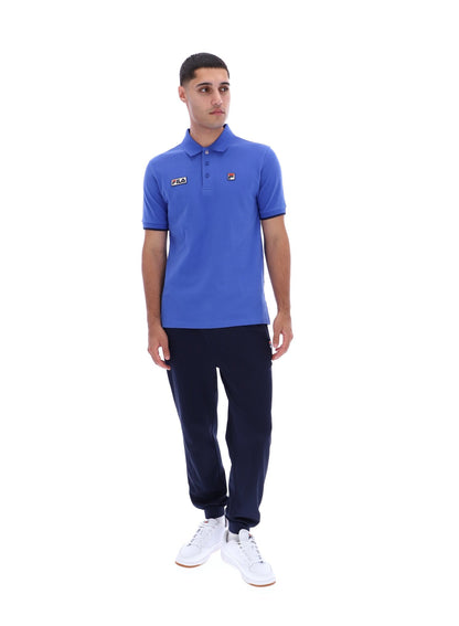 Dazzling Blue Pablo Three-Button Tipped Rib Polo Shirt - Dazzling Blue