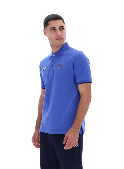 Dazzling Blue Pablo Three-Button Tipped Rib Polo Shirt - Dazzling Blue