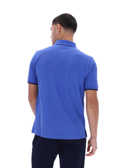 Dazzling Blue Pablo Three-Button Tipped Rib Polo Shirt - Dazzling Blue