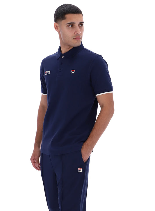 Fila Navy Pablo Three-Button Tipped Rib Polo Shirt - Fila Navy