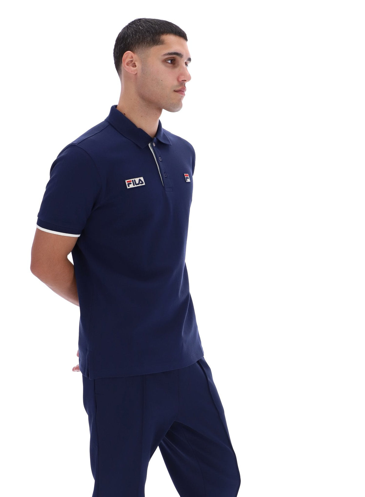 Fila Navy Pablo Three-Button Tipped Rib Polo Shirt - Fila Navy