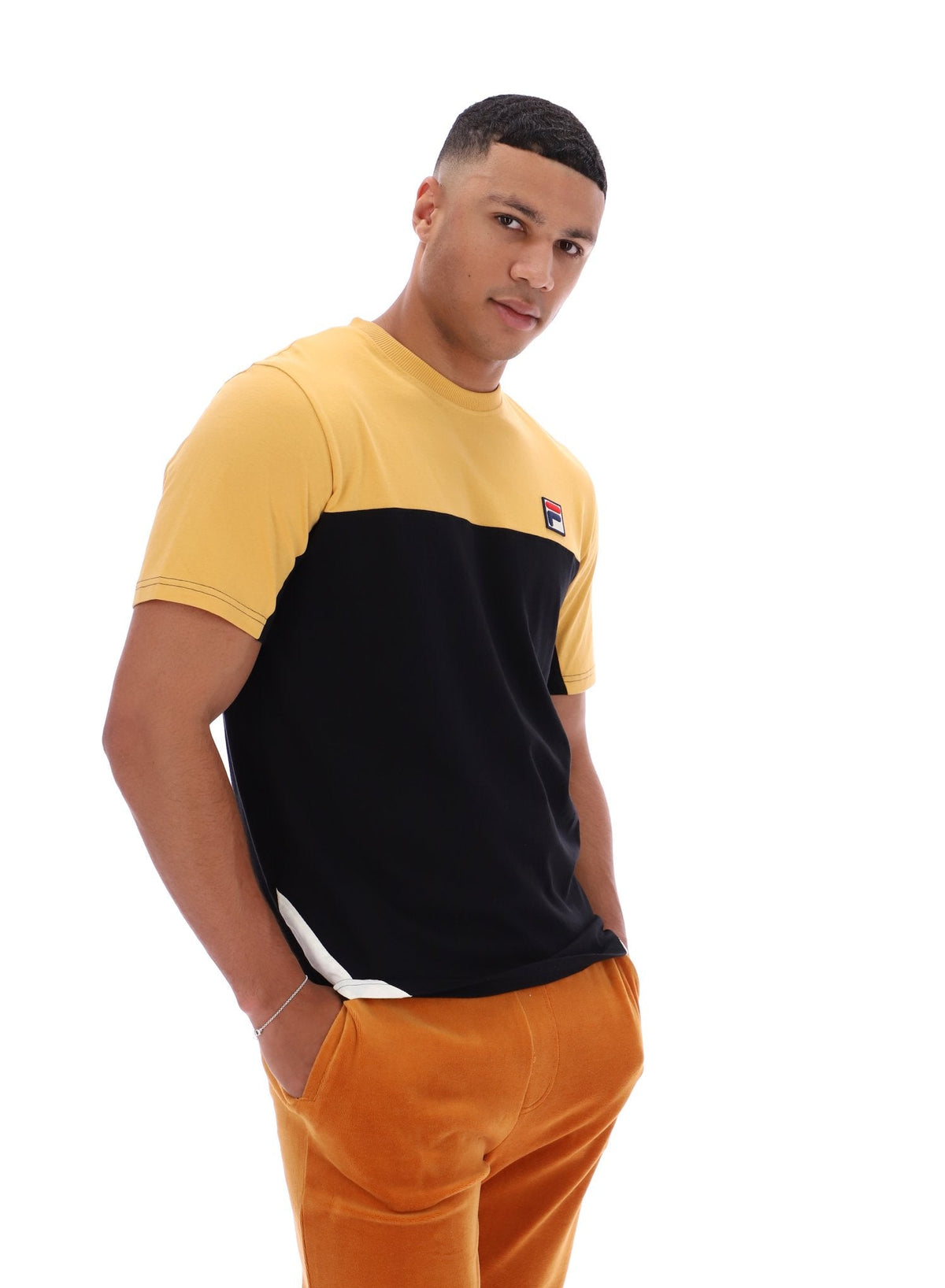 Oak Buff Tiebreaker Colour Block T-Shirt - Oak Buff