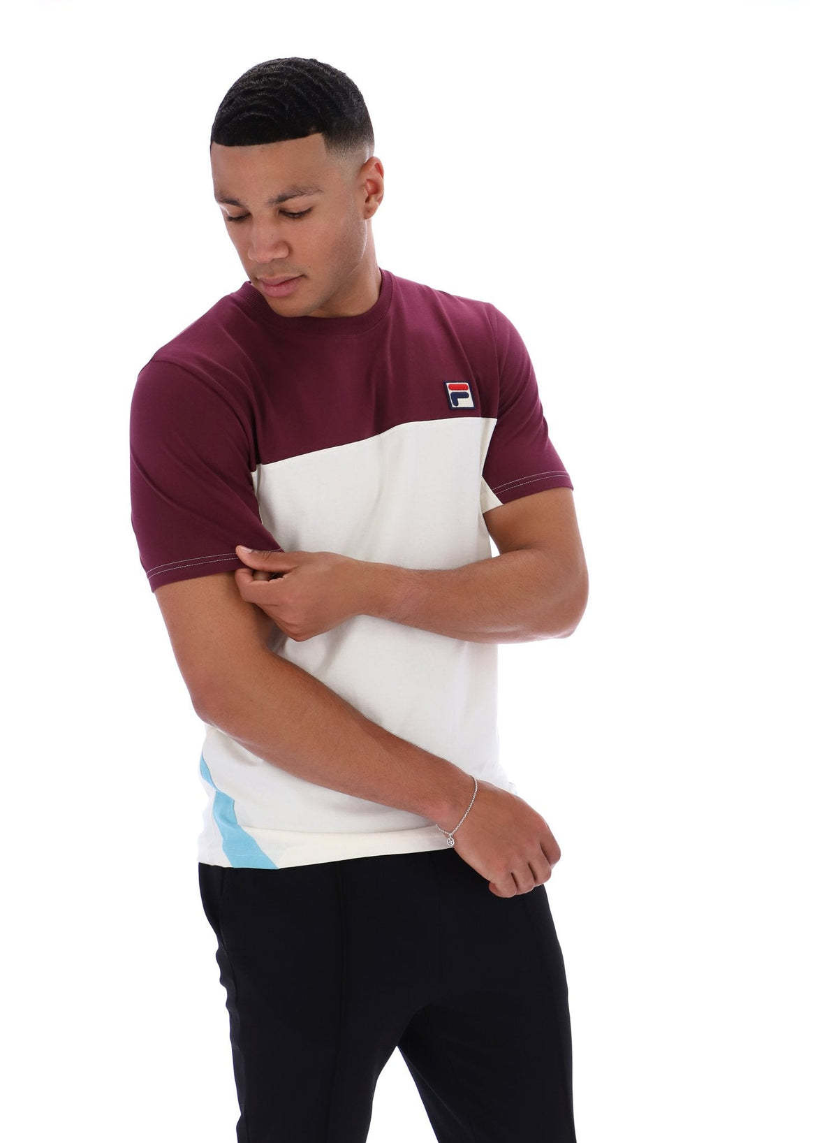 Fig Tiebreaker Colour Block T-Shirt - Fig