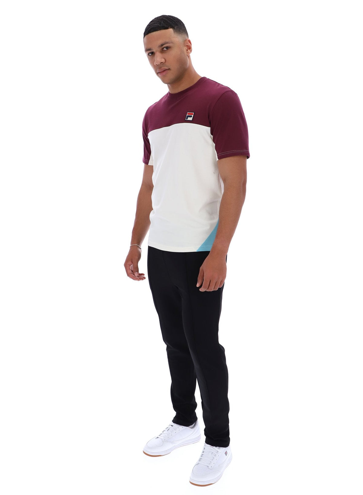 Fig Tiebreaker Colour Block T-Shirt - Fig