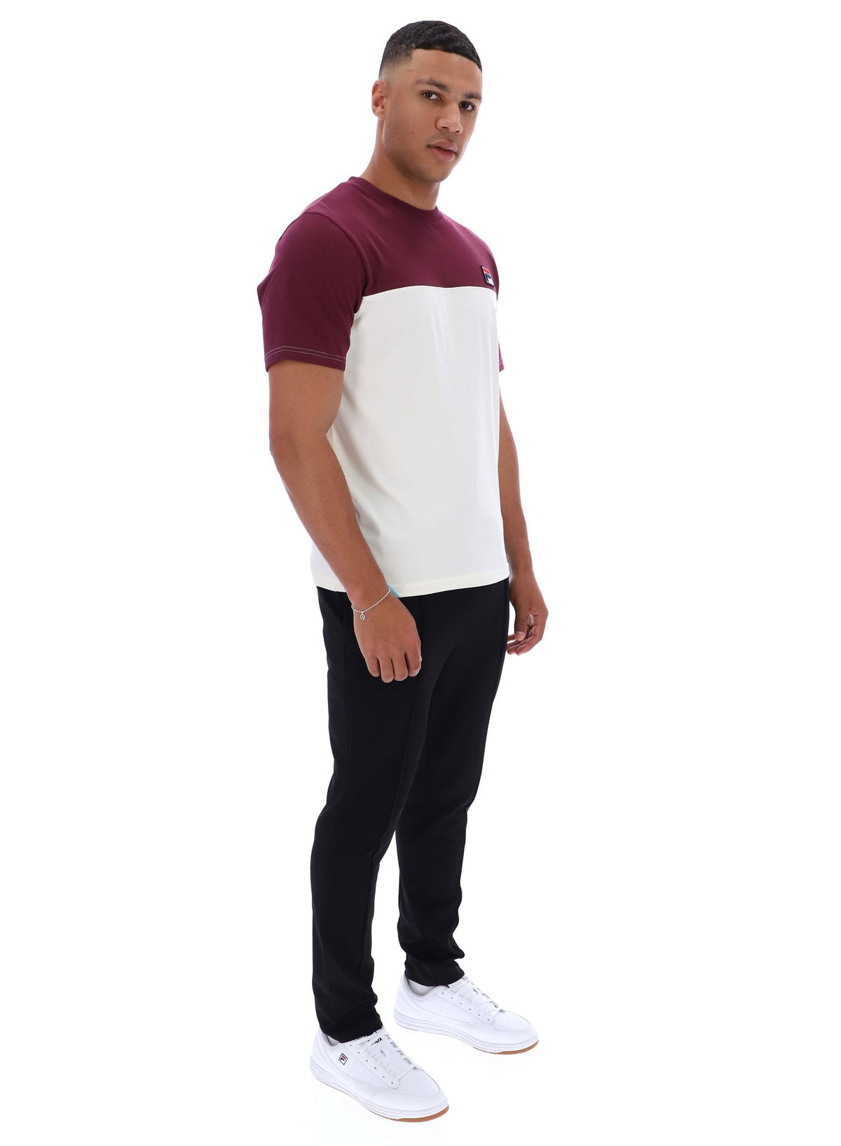 Fig Tiebreaker Colour Block T-Shirt - Fig