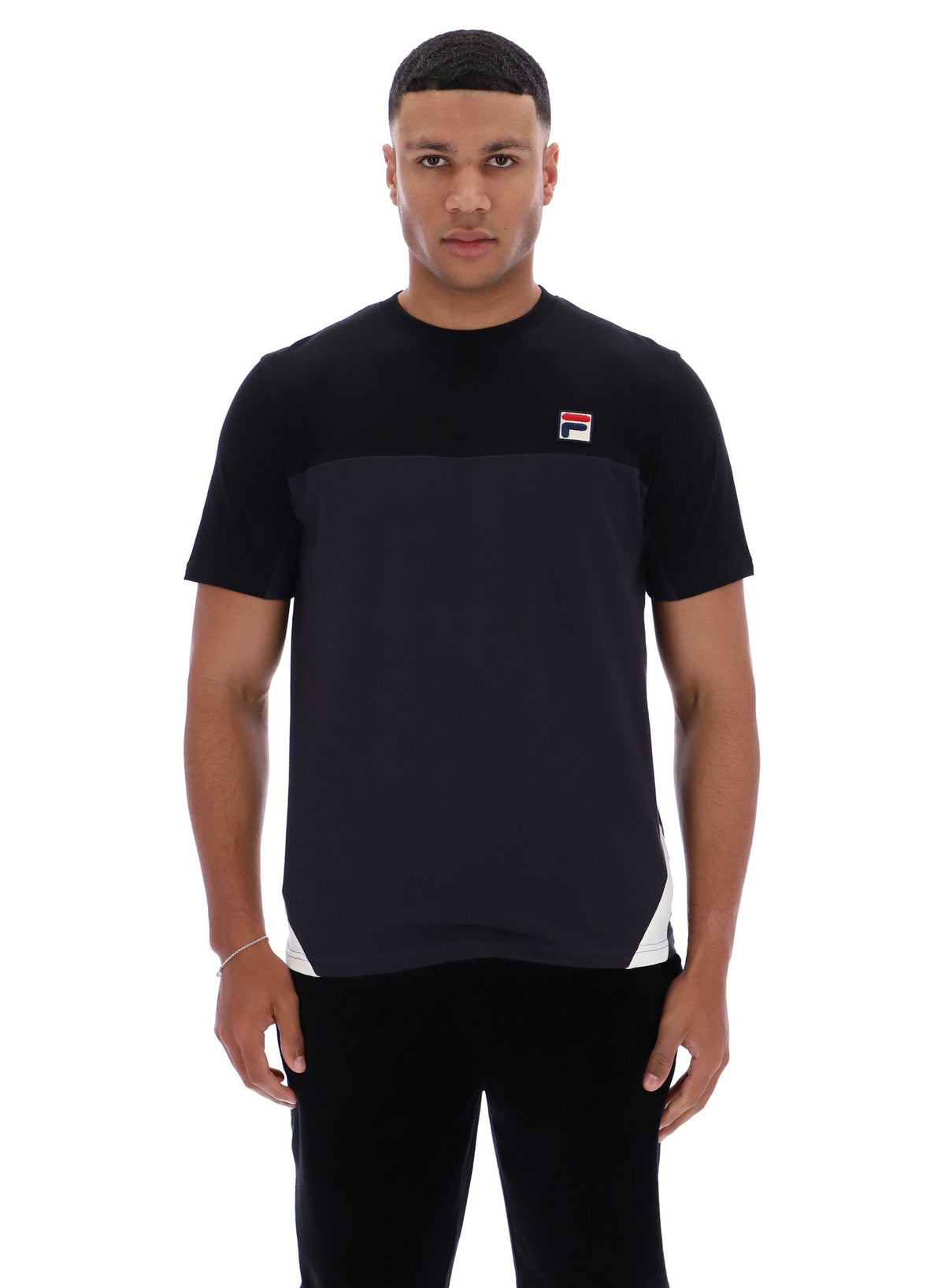Black Tiebreaker Colour Block T-Shirt - Black