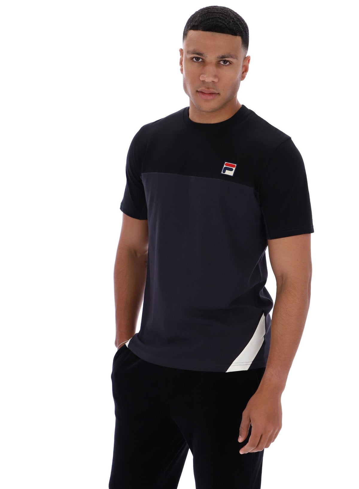 Black Tiebreaker Colour Block T-Shirt - Black