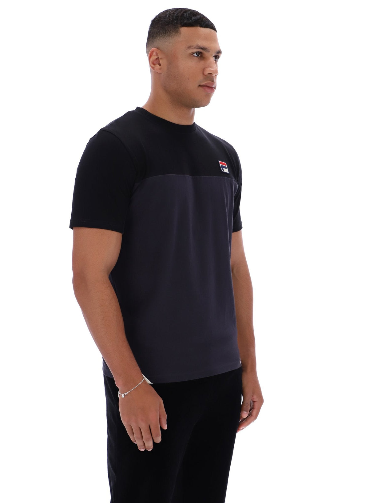 Black Tiebreaker Colour Block T-Shirt - Black