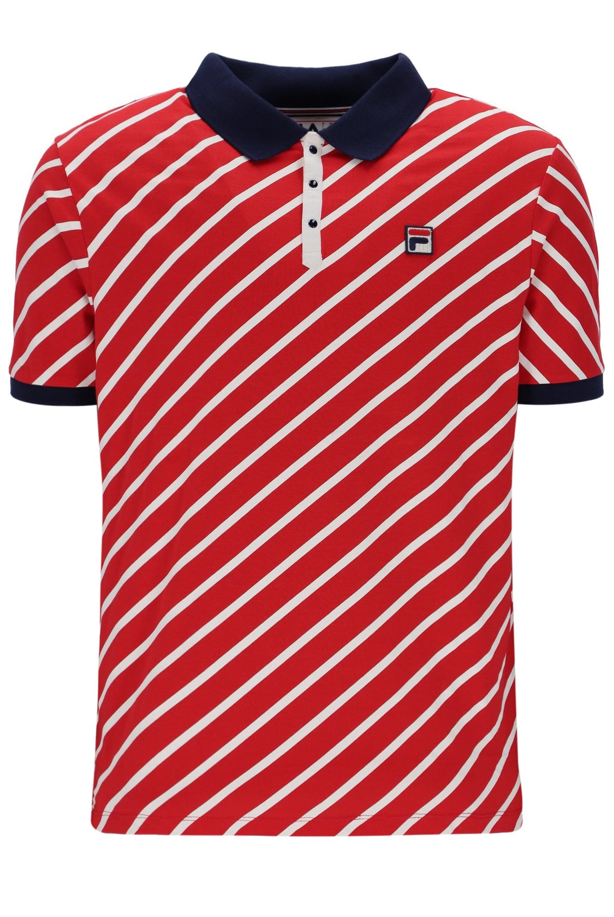 Fila Red Jaye Diagonal Stripe Polo - Fila Red