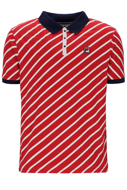 Fila Red Jaye Diagonal Stripe Polo - Fila Red