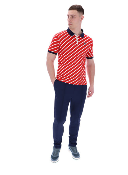 Fila Red Jaye Diagonal Stripe Polo - Fila Red