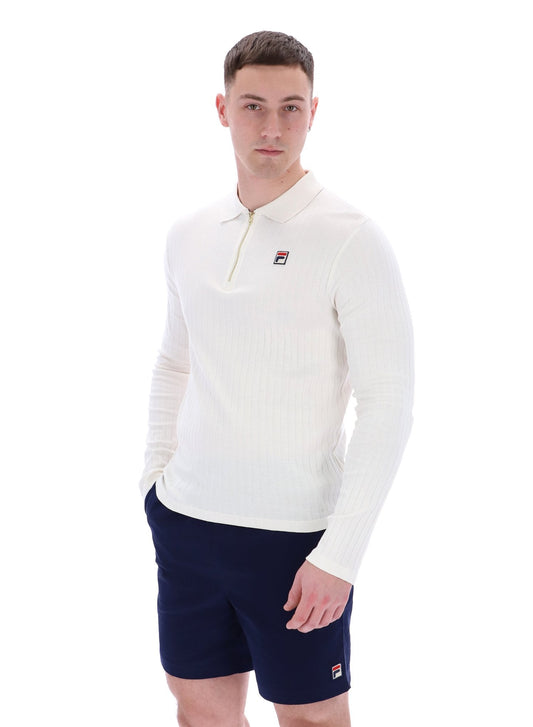 Gardenia Blake Long Sleeve Polo - Gardenia