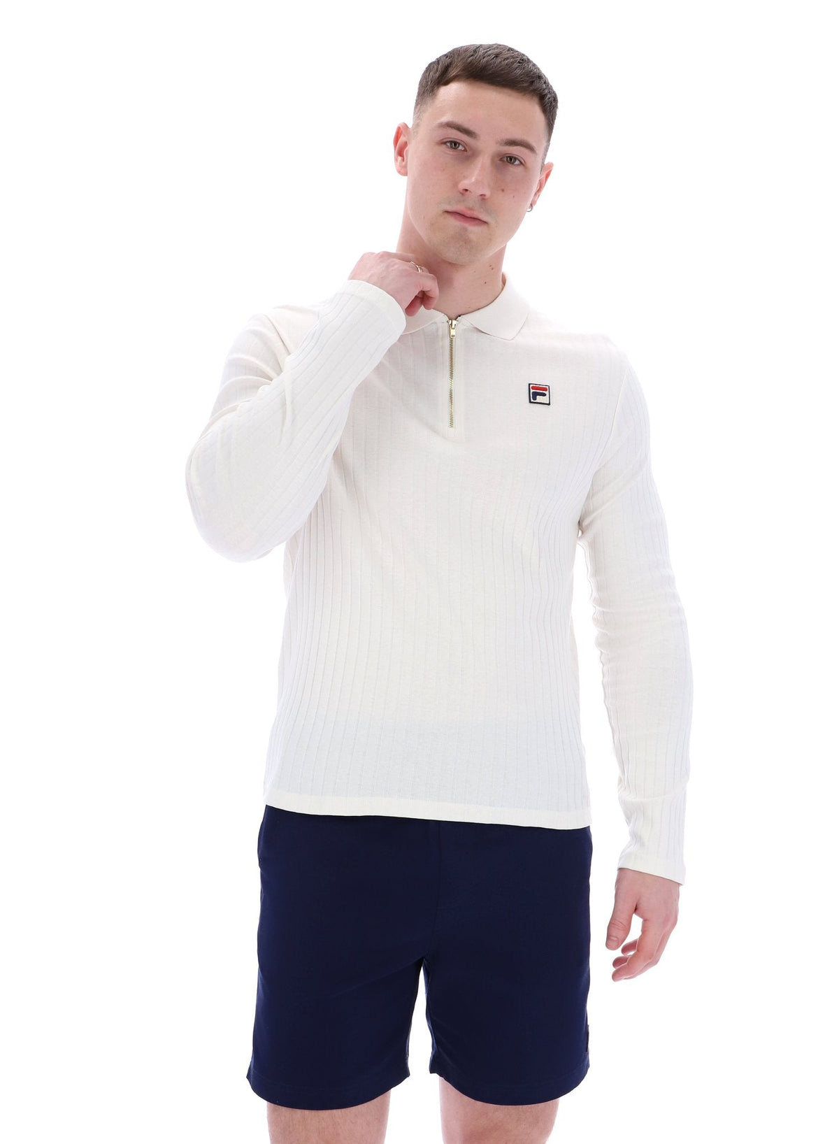 Gardenia Blake Long Sleeve Polo - Gardenia
