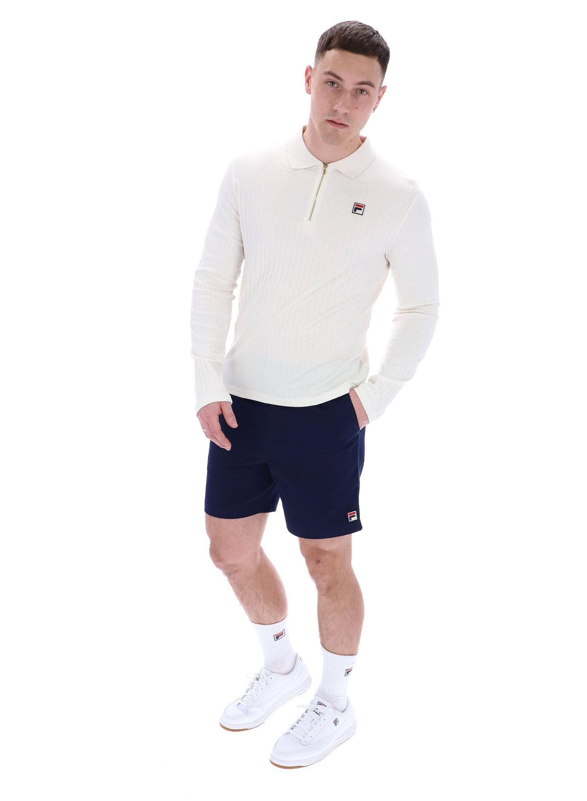 Gardenia Blake Long Sleeve Polo - Gardenia
