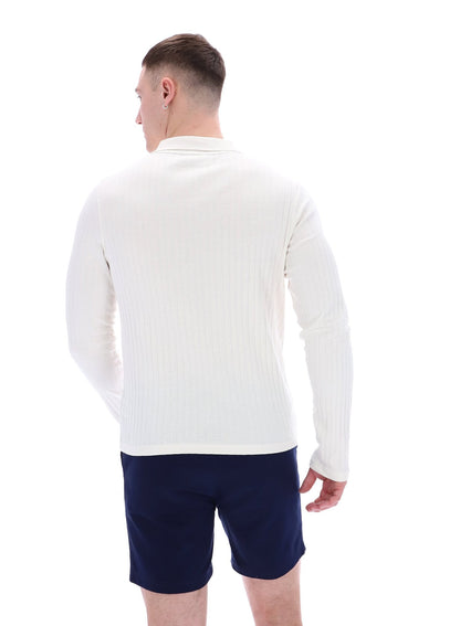 Gardenia Blake Long Sleeve Polo - Gardenia