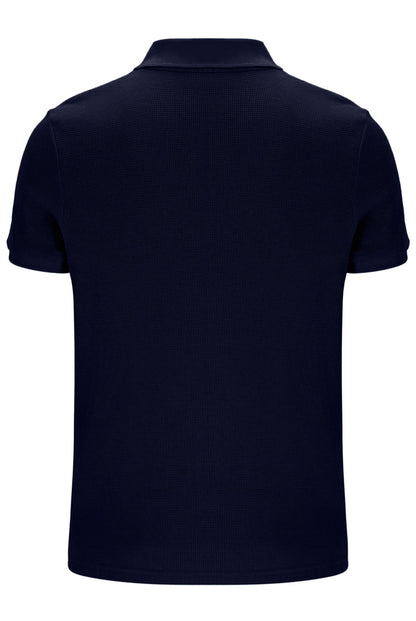 Fila Navy Benjamin Micro Waffle Polo - Fila Navy