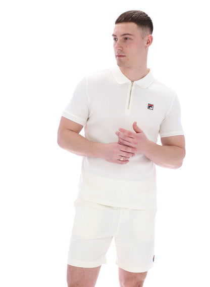 Gardenia Benjamin Micro Waffle Polo - Gardenia