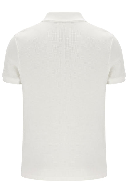 Gardenia Benjamin Micro Waffle Polo - Gardenia
