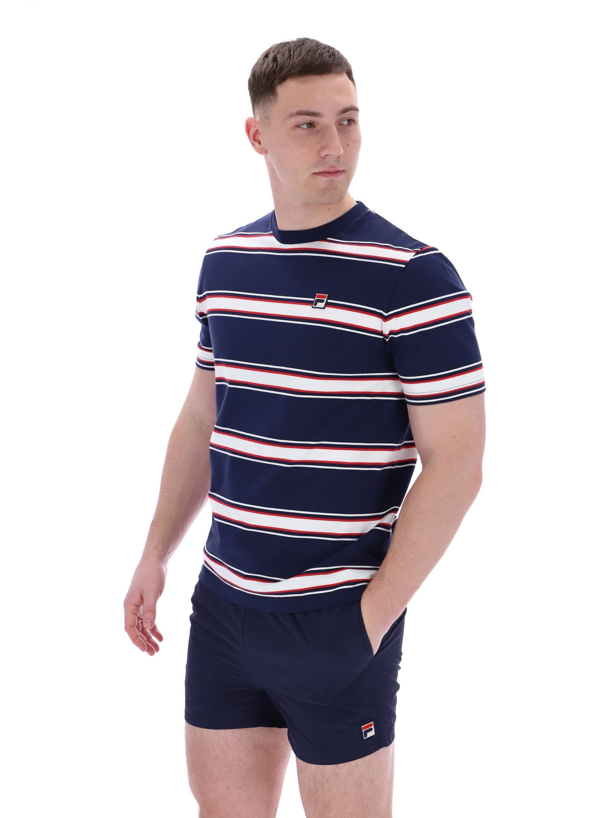 Striped Sanders Yarn Dye T-Shirt - Fila Navy