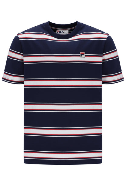Striped Sanders Yarn Dye T-Shirt - Fila Navy