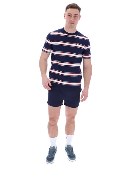 Striped Sanders Yarn Dye T-Shirt - Fila Navy