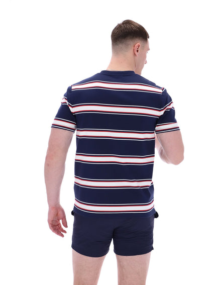 Striped Sanders Yarn Dye T-Shirt - Fila Navy
