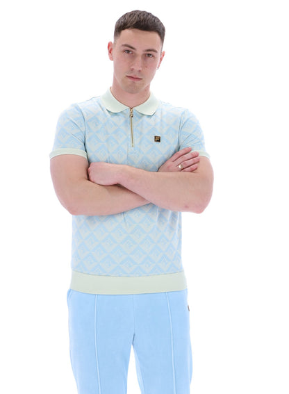 Summer Song Axel Jacquard Geo Polo - Egret