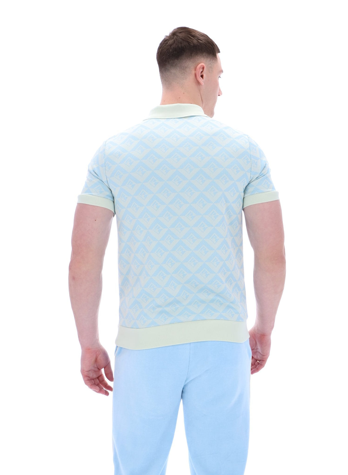 Summer Song Axel Jacquard Geo Polo - Egret