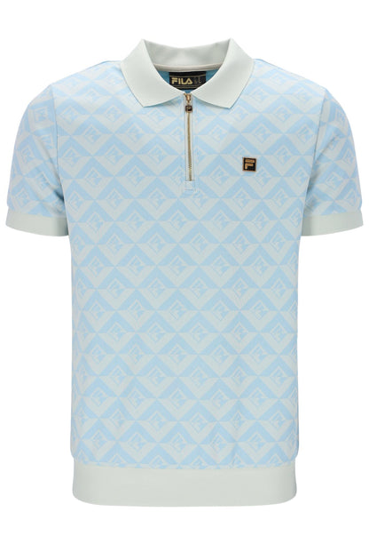 Summer Song Axel Jacquard Geo Polo - Egret