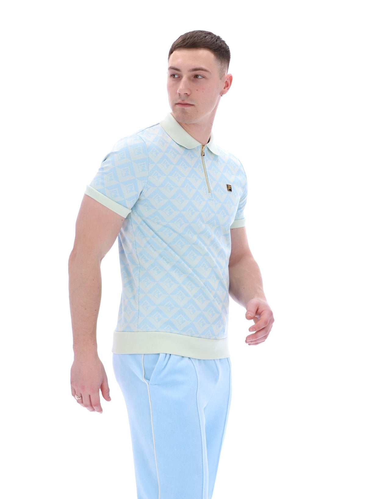 Summer Song Axel Jacquard Geo Polo - Egret